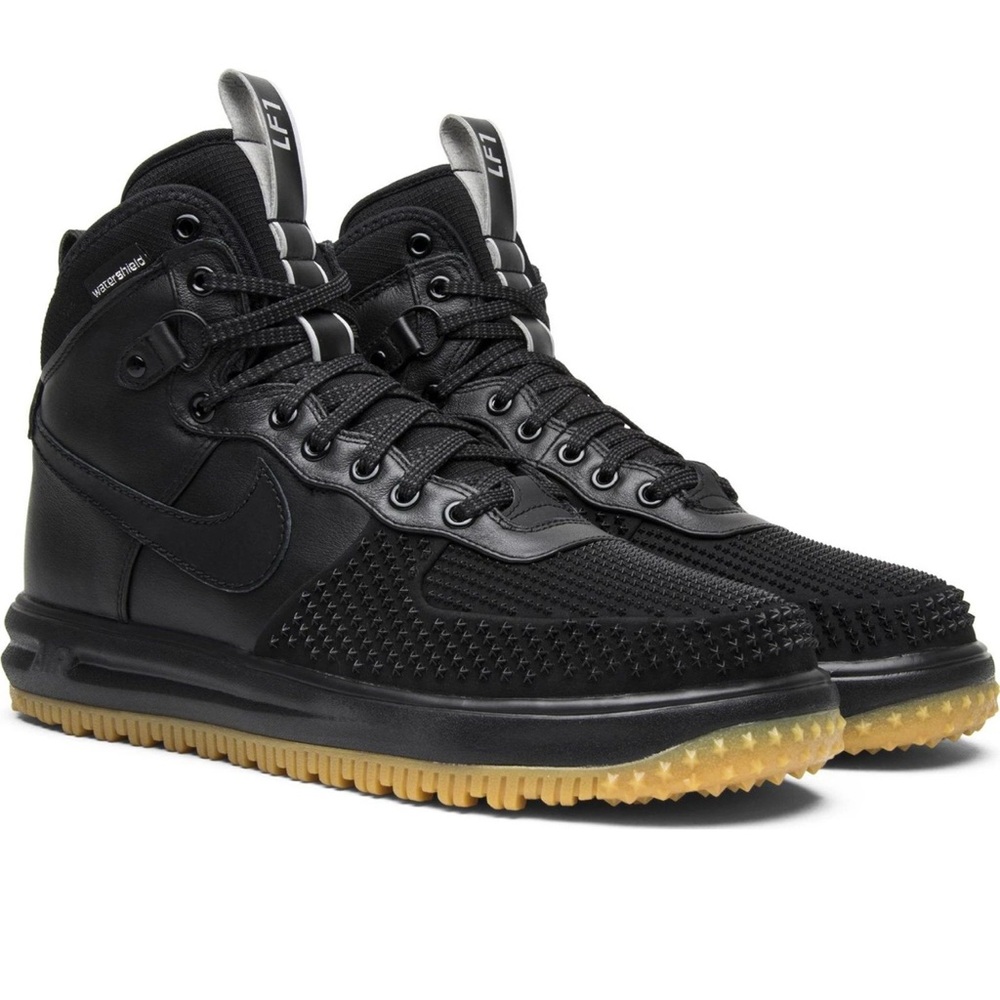 Nike Men's Black and Gum High-Top Sneakers